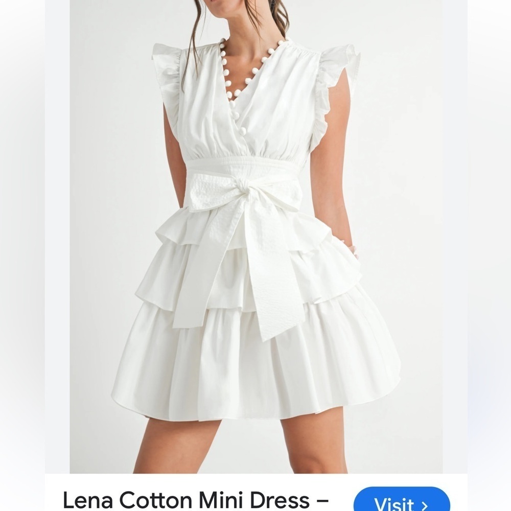 Lux Elegant White Tiered Mini Dress
